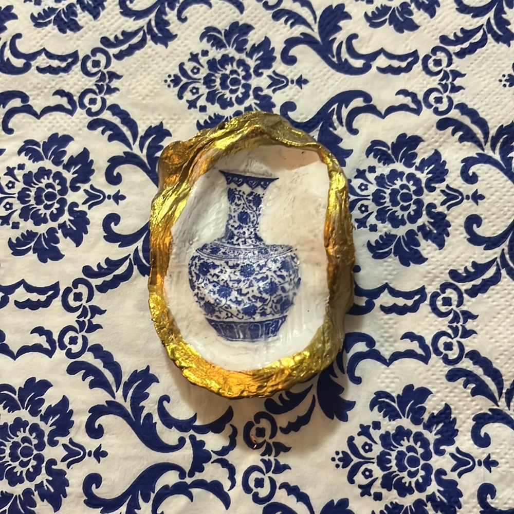 ⚠️ 5/25$ Chinoiserie vase decor oyster shell - Picture 2 of 4